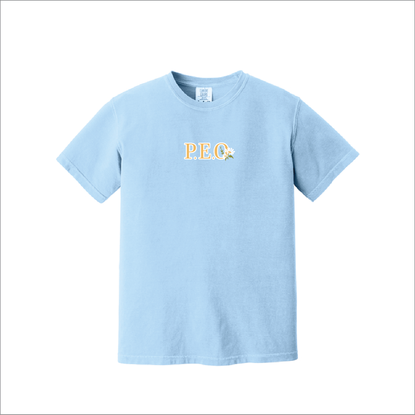Blue Embroidered Comfort Colors Short Sleeve Tee