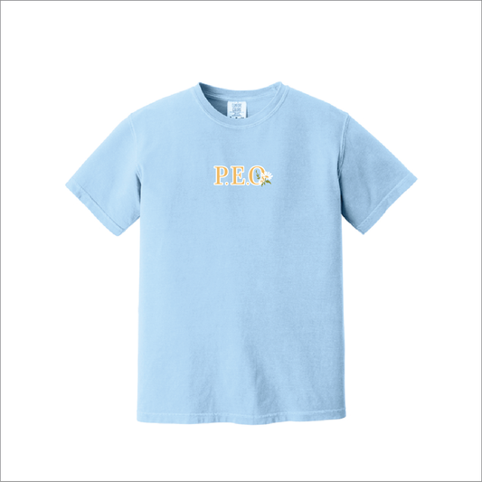 Blue Embroidered Comfort Colors Short Sleeve Tee