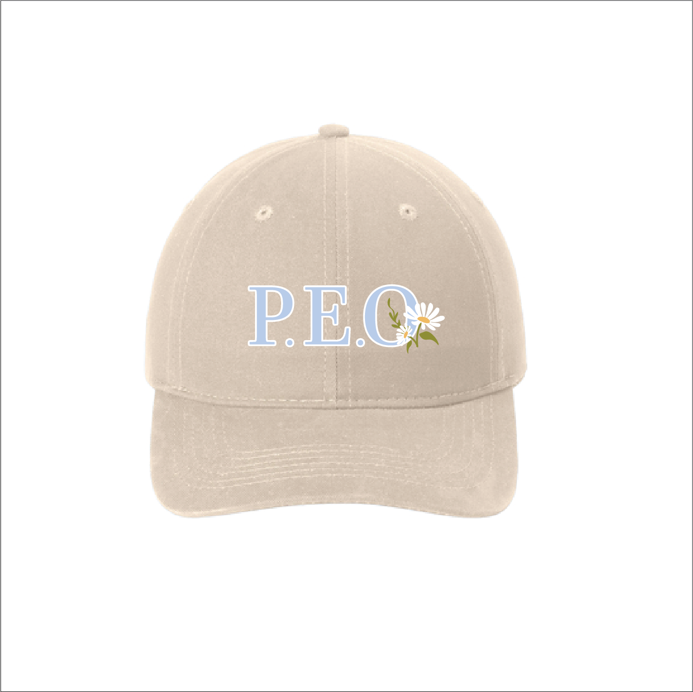 Khaki Embroidered Cap