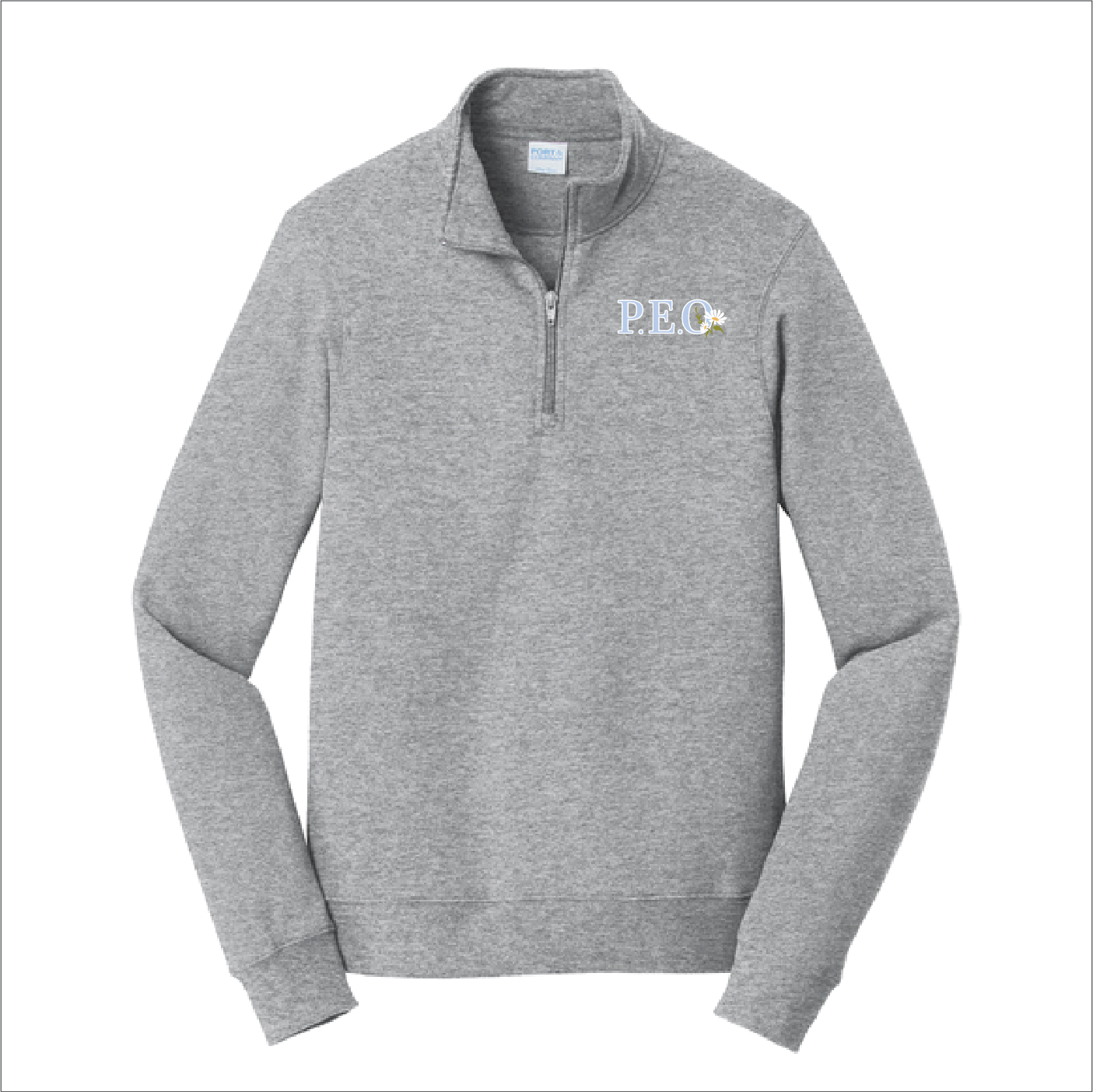 Embroidered 1/4 zip sweatshirt