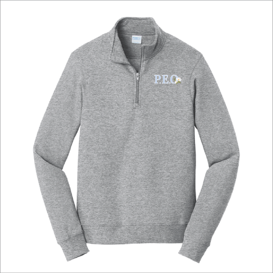 Embroidered 1/4 zip sweatshirt