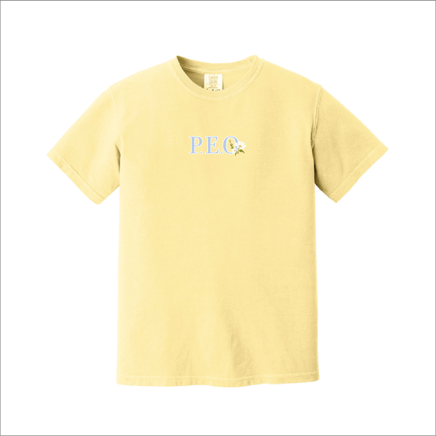 Yellow Embroidered Comfort Colors Short Sleeve Tee