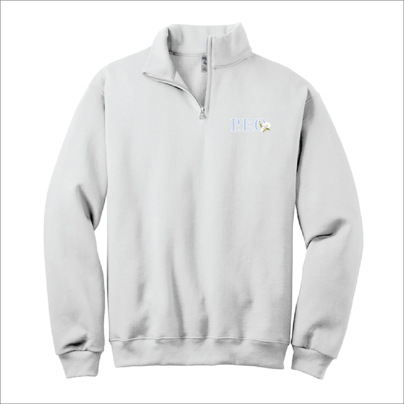 Embroidered 1/4 zip sweatshirt